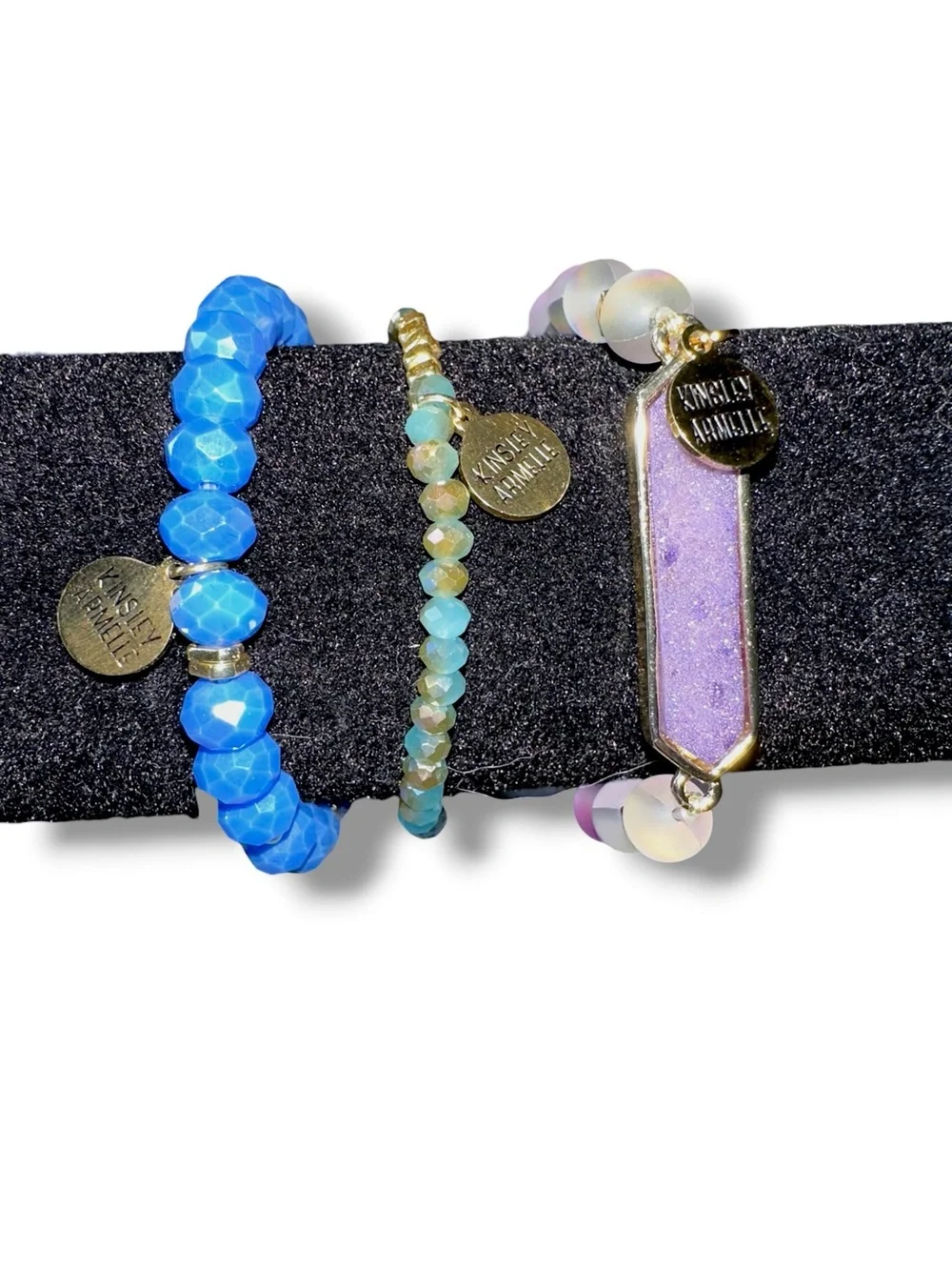 Kinsley Armelle 6pc Druzy Geode Stone Beaded Bracelet Stack Set Boho STRETCH FAB
